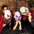 MASKA KLAUN PLASTIKOWA BIAŁO-NIEBIESKA