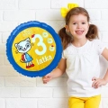 BALON GODAN 3 URODZINY KICIA KOCIA ŻÓŁTO-NIEBIESKI 18'' 46cm