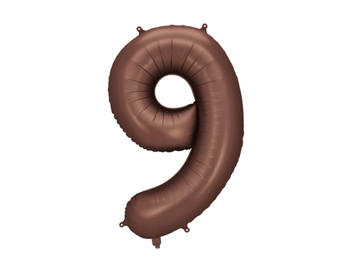 BALON CYFRA 9 CIEMNOBRĄZOWY 34'' 86cm