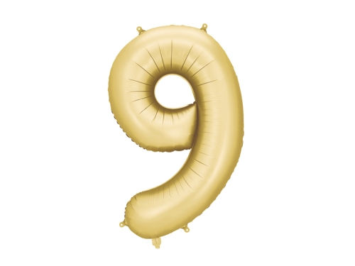 BALON CYFRA 9 JASNOZŁOTY 34'' 86cm