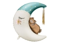 BALON PARTY DECO MIŚ NA KSIĘŻYCU BIAŁO-BŁĘKITNY 39'' 98cm