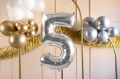 BALON CYFRA 5 SREBRNY 28'' 72cm