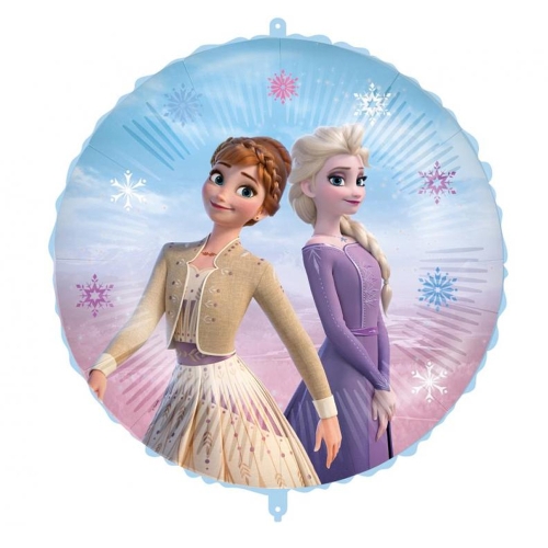 BALON PROCOS KRAINA LODU FROZEN OKRĄGŁY BŁĘKITNO-RÓŻOWY 18" 46cm