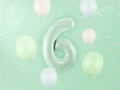 BALON CYFRA 6 MIĘTOWY 28'' 72cm