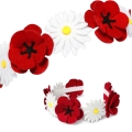 WIANEK OPASKA KWIATY MAKI FILCOWY BIAŁO-CZERWONY
