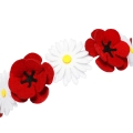 WIANEK OPASKA KWIATY MAKI FILCOWY BIAŁO-CZERWONY