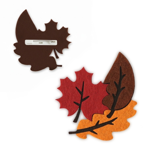 PRZYPINKA LIŚĆIE JESIENNE FILCOWA KOLOROWA 7,5x6cm
