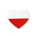 PRZYPINKA SERCE FLAGA POLSKI FILCOWA BIAŁO-CZERWONA 6cm