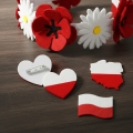PRZYPINKA SERCE FLAGA POLSKI FILCOWA BIAŁO-CZERWONA 6cm
