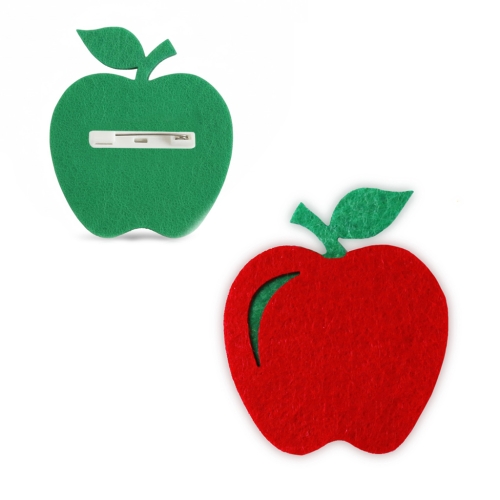 PRZYPINKA JABŁKO FILCOWA CZERWONA 6x5cm