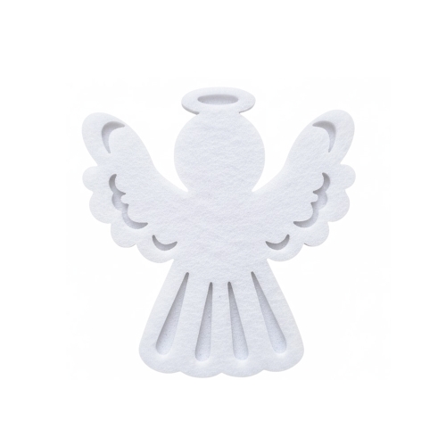 EMBLEMAT ANIOŁEK FILCOWY BIAŁY 7x6,5cm