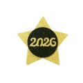 PRZYPINKA GWIAZDKA 2026 PIANKOWA ZŁOTO-CZARNA 7,5cm