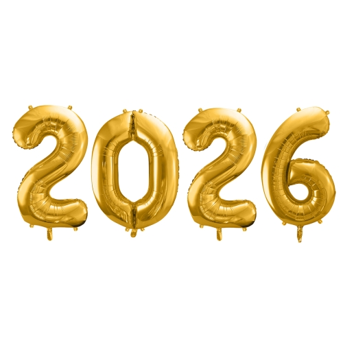 BALONY 2026 ZŁOTE 34'' 86cm 4el