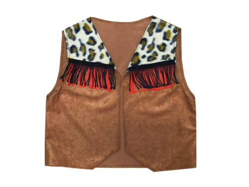 KAMIZELKA INDIANIN WELUROWA BRĄZOWA 98-110