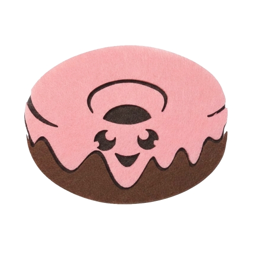 PANEL DONUT PĄCZEK FILCOWY BRĄZOWO-RÓŻOWY 11x8,5cm