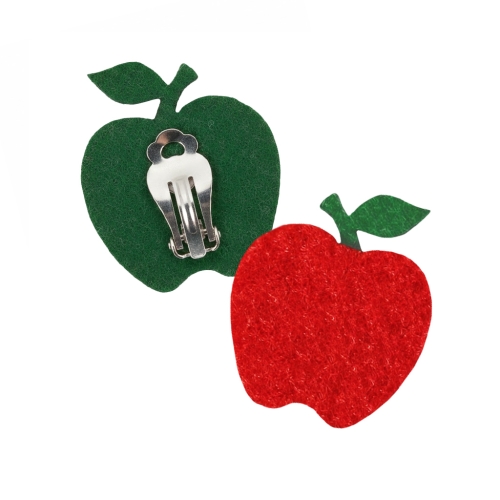 KLIPSY NA USZY JABŁKO FILCOWE CZERWONE 3cm 2szt