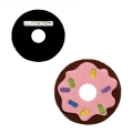 ZESTAW DONUT PĄCZEK BRĄZOWO-RÓŻOWY 4el