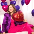 BALON PARTY PAL SERCE LOVE RÓŻOWO-FIOLETOWY 18'' 45cm