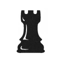 EMBLEMAT FIGURA SZACHOWA WIEŻA FILCOWA BIAŁO-CZARNA 6x4cm