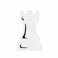 EMBLEMAT FIGURA SZACHOWA WIEŻA FILCOWA BIAŁO-CZARNA 6x4cm