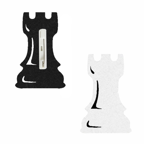 PRZYPINKA FIGURA SZACHOWA WIEŻA FILCOWA BIAŁA 6x4cm