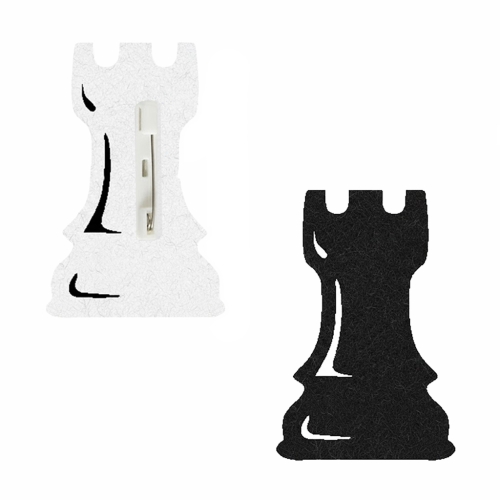 PRZYPINKA FIGURA SZACHOWA WIEŻA FILCOWA CZARNA 6x4cm