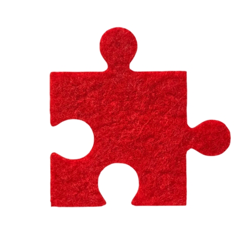 FRONT PUZZELEK FILCOWY CZERWONY 5,5cm