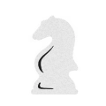 EMBLEMAT FIGURA SZACHOWA SKOCZEK FILCOWA BIAŁO-CZARNY 6x4cm