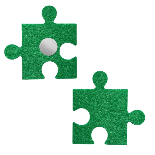MAGNES PUZZELEK FILCOWY ZIELONY 5,5cm