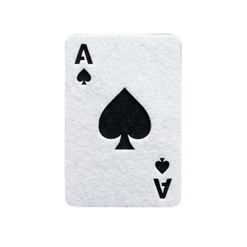 EMBLEMAT KARTA AS PIK FILCOWY BIAŁO-CZARNY 5,5x4cm