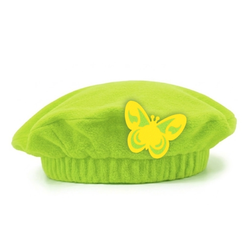 BERET MOTYLEK POLAROWY JASNOZIELONO-ŻÓŁTY