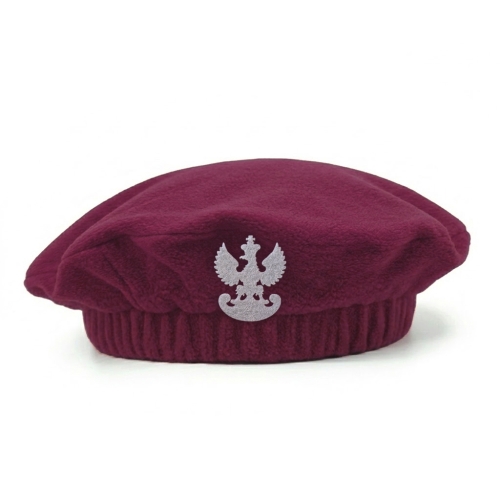 BERET WOJSKOWY ORZEŁEK POLAROWY BORDOWY