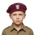 BERET WOJSKOWY ORZEŁEK POLAROWY BORDOWY