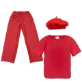 ZESTAW BERET CZERWONY 134-140 3el