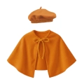 ZESTAW PELERYNA I BERET POMARAŃCZOWY L/XL 2el