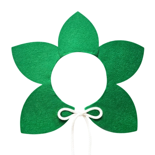 KOŁNIERZYK LISTKI FILCOWY ZIELONY