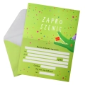 ZAPROSZENIA KROKODYL ROMBY ZIELONE 5szt