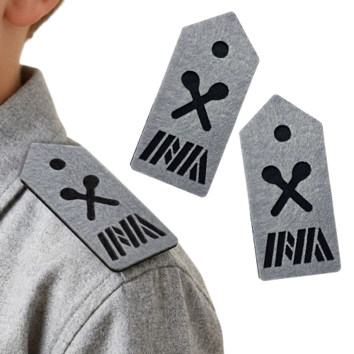 PAGONY WOJSKOWE FILCOWE SZARE 2szt