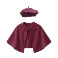 ZESTAW PELERYNA I BERET BORDOWY L/XL 2el