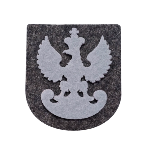 EMBLEMAT HERB ORZEŁ LEGIONOWY FILCOWY SZARY 5,5x5cm