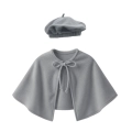ZESTAW PELERYNA I BERET SZARY L/XL 2el