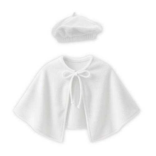 ZESTAW PELERYNA I BERET BIAŁY L/XL 2el
