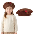 BERET MIŚ Z BALONIKIEM POLAR BRĄZOWY