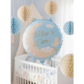 BALON PARTY DECO WITAJ W DOMU KSIĘŻYC CHMURKI OKRĄGŁY BŁĘKITNY 18'' 45cm