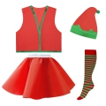ZESTAW ELF CZERWONY 134-140 4el