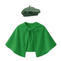 ZESTAW PELERYNA I BERET CIEMNOZIELONY L/XL 2el