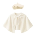 ZESTAW PELERYNA I BERET BEŻOWY L/XL 2el