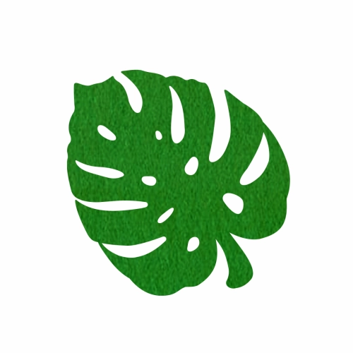 MAXI FRONT LIŚĆ MONSTERA FILCOWY CIEMNOZIELONY 45x35cm