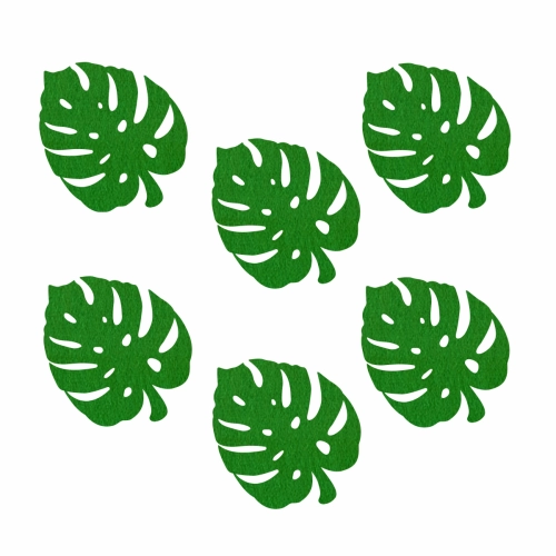 ZESTAW MAXI FRONTÓW LIŚĆ MONSTERA FILCOWY CIEMNOZIELONY 45x35cm 6szt