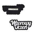 PRZYPINKA NAPIS WZOROWY UCZEŃ FILCOWY CZARNO-BIAŁY 10x4cm